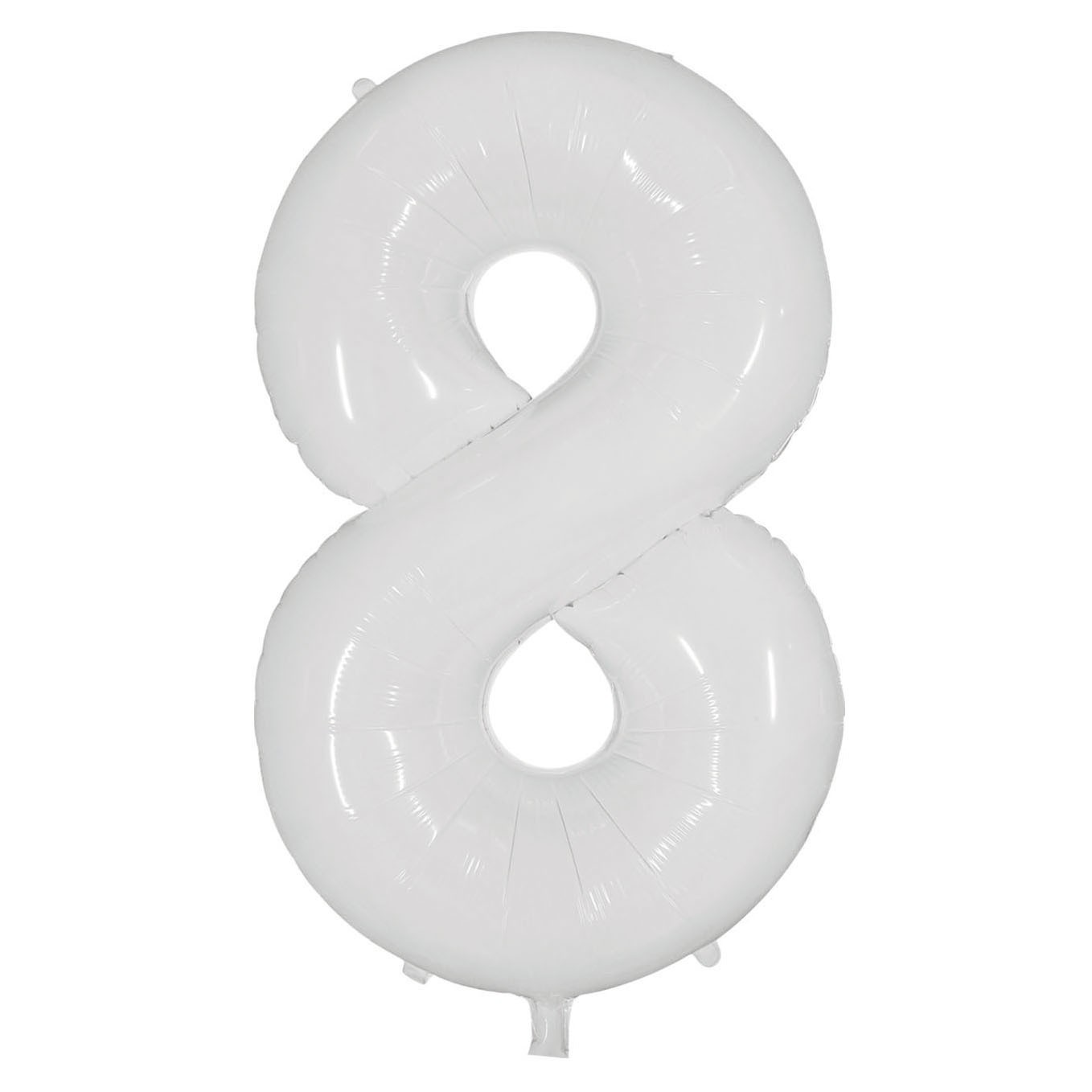 40 inch American Style White Number 8 Balloon