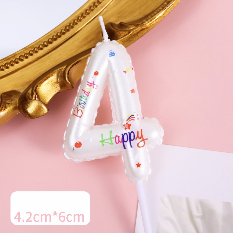 White Glitter Number Birthday Candles for Party Decoration