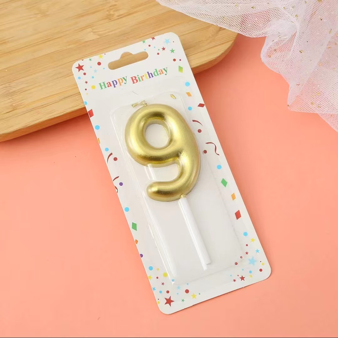 Gold Glitter Number Birthday Candles for Party Decoration