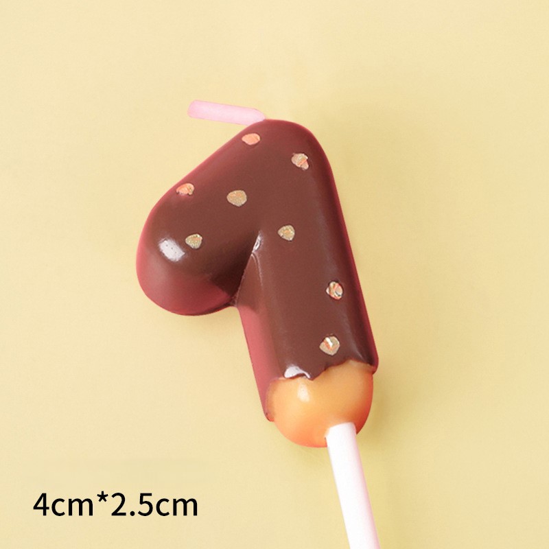 Brown Glitter Number Birthday Candles for Party Decoration