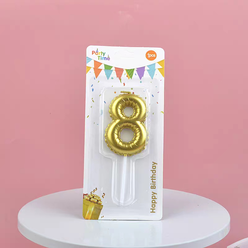 Gold Glitter Number Birthday Candles for Party Decoration
