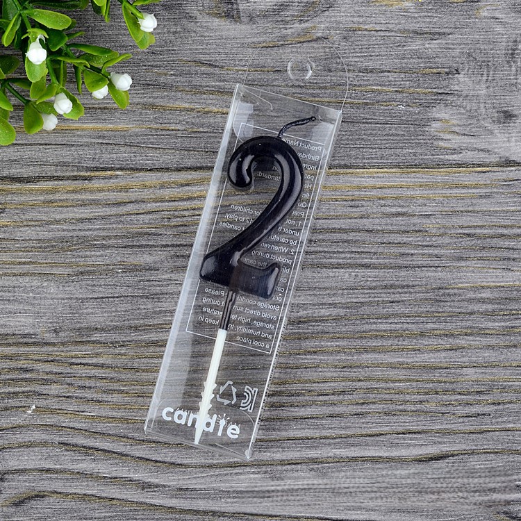 Black Number Birthday Candles for Party Decoration