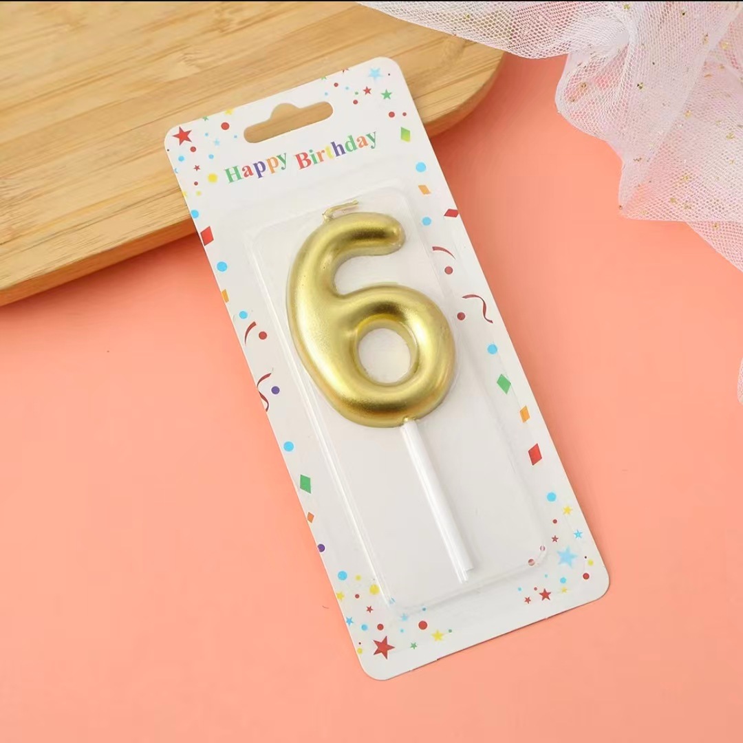 Gold Glitter Number Birthday Candles for Party Decoration