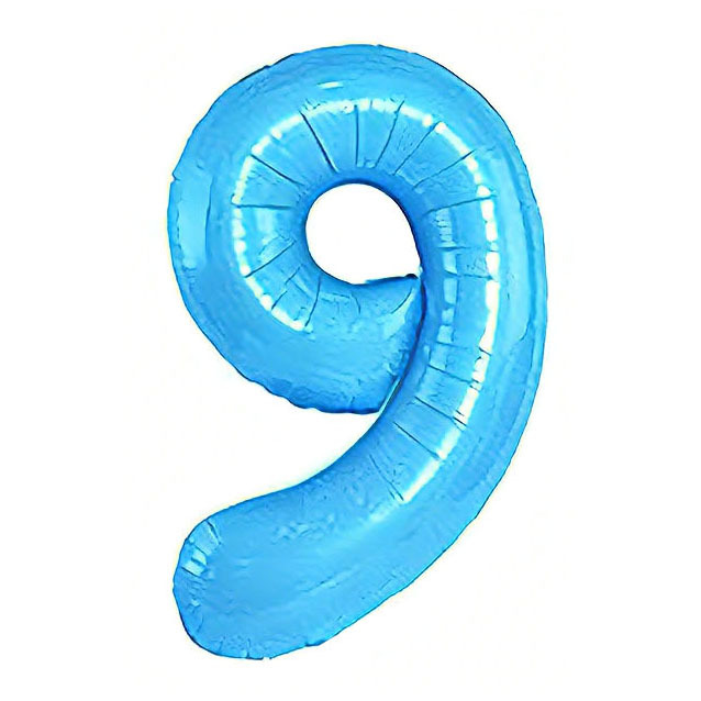 40 inch American Style Candy Blue Number 9 Balloon
