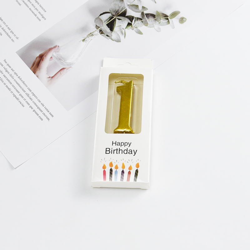 Gold Glitter Number Birthday Candles for Party Decoration
