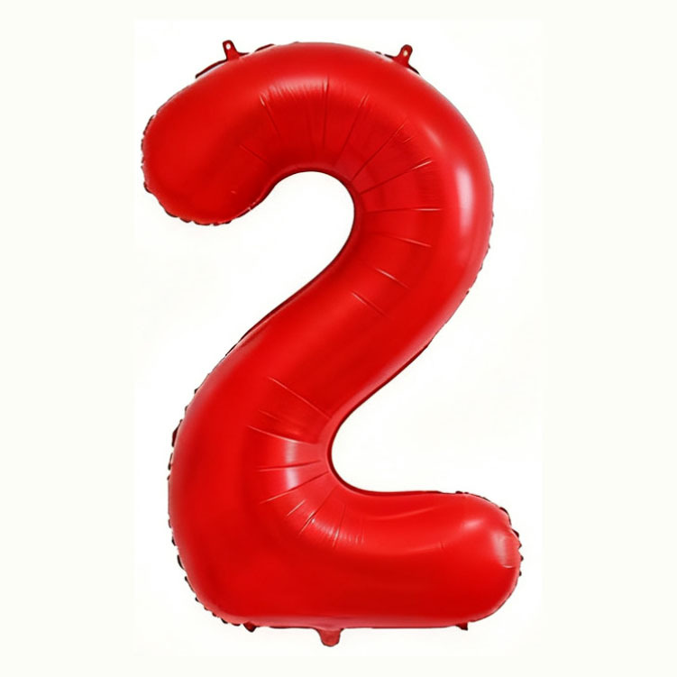 40 inch American Style Red Number 2 Balloon