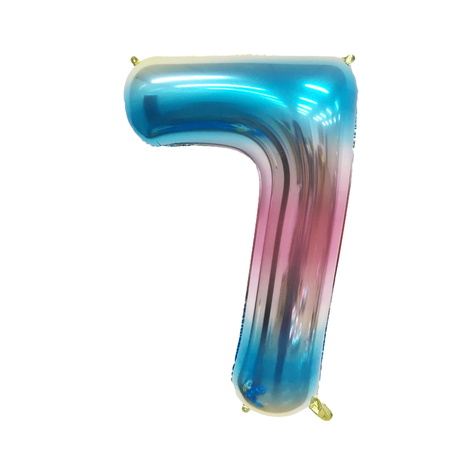 40 inch American Style Rainbow Blue Number 7 Balloon
