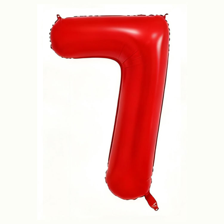 40 inch American Style Red Number 7 Balloon