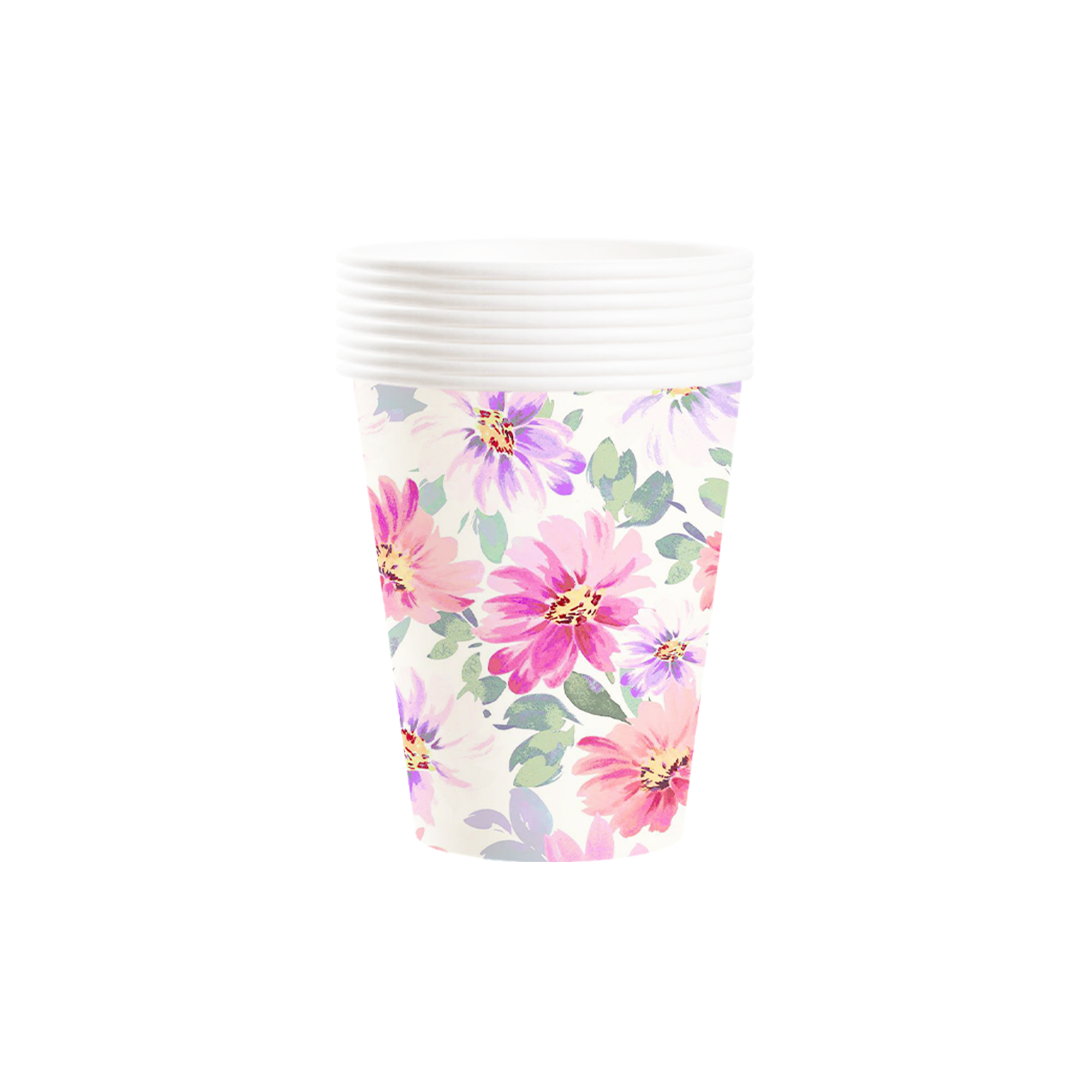 Flower Theme Pink Daisy Paper Cup