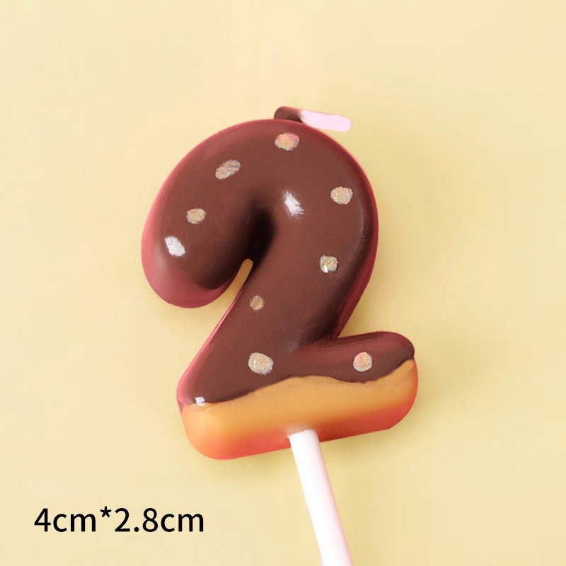 Brown Glitter Number Birthday Candles for Party Decoration
