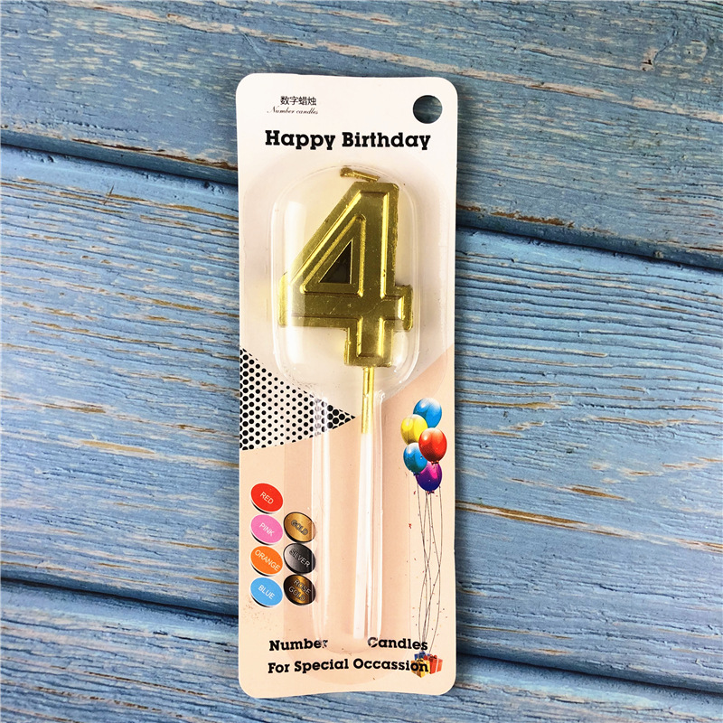 Gold Glitter Number Birthday Candles for Party Decoration