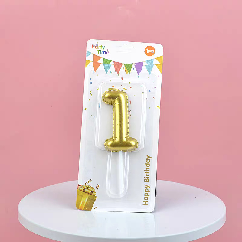Gold Glitter Number Birthday Candles for Party Decoration