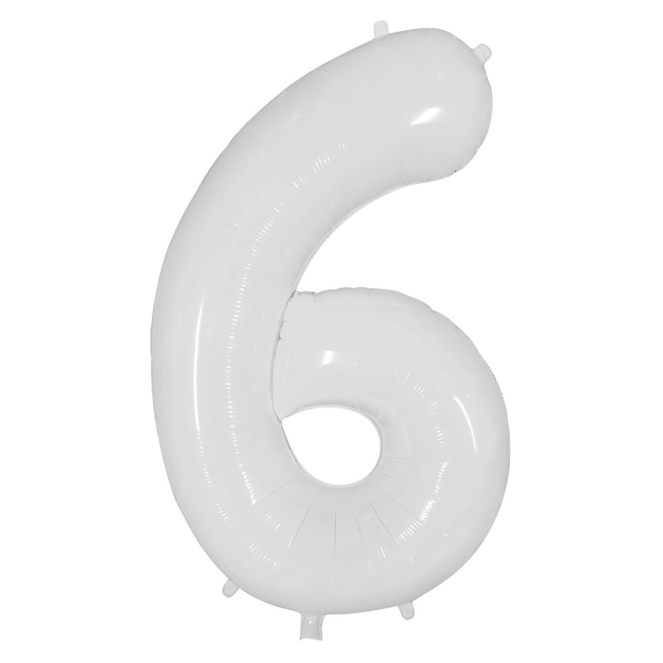 40 inch American Style White Number 6 Balloon