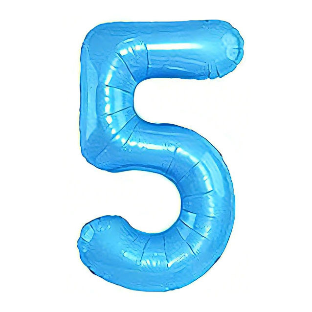 40 inch American Style Candy Blue Number 5 Balloon