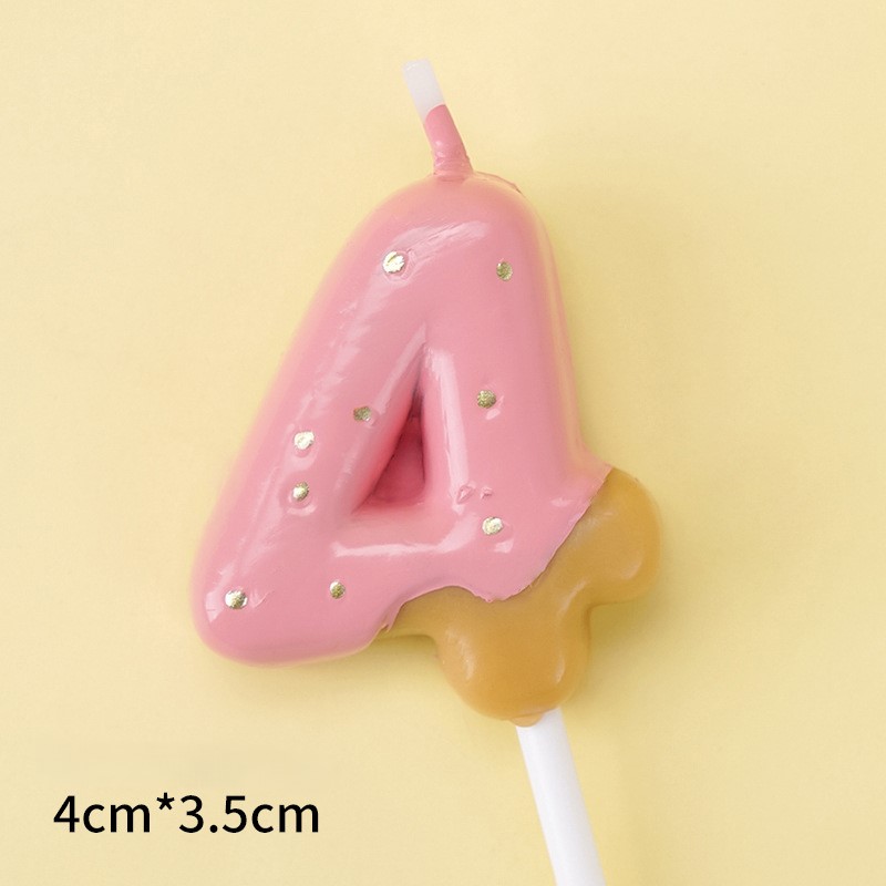 Pink Glitter Number Birthday Candles for Party Decoration