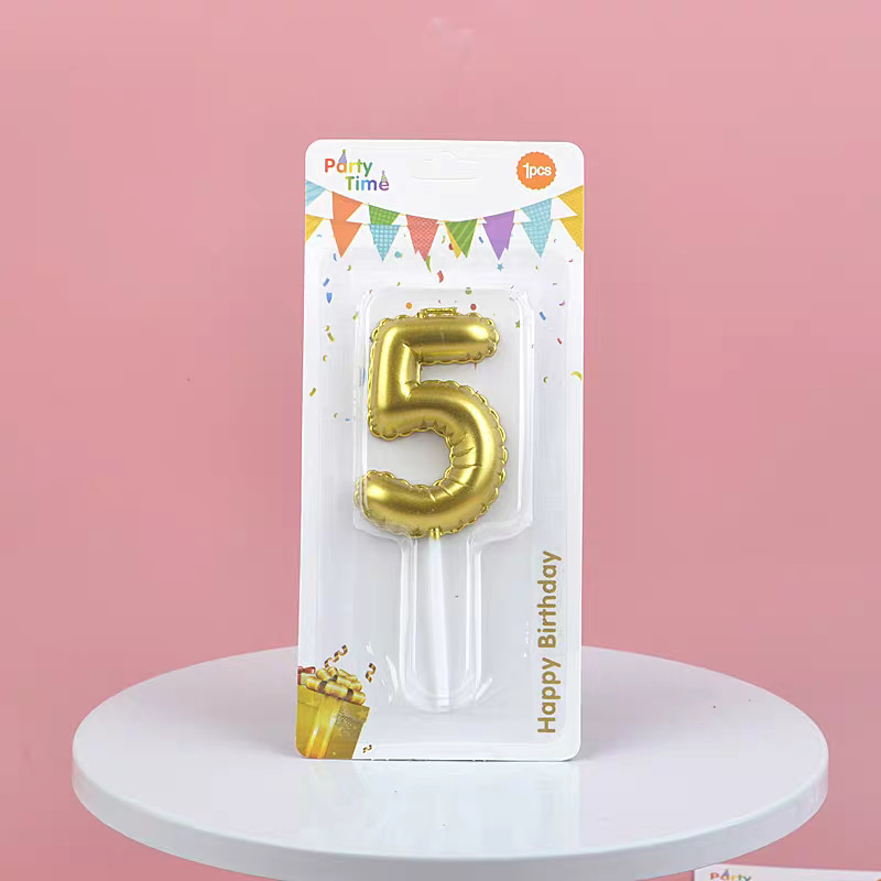 Gold Glitter Number Birthday Candles for Party Decoration