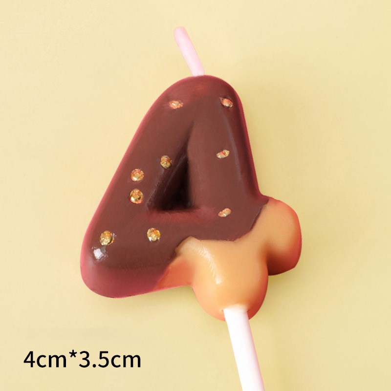 Brown Glitter Number Birthday Candles for Party Decoration