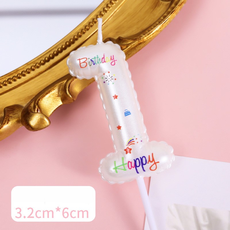 White Glitter Number Birthday Candles for Party Decoration