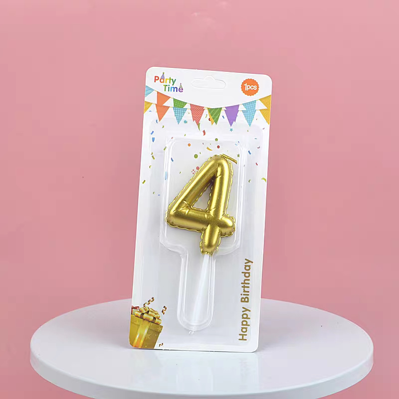 Gold Glitter Number Birthday Candles for Party Decoration