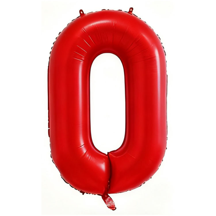 40 inch American Style Red Number 0 Balloon