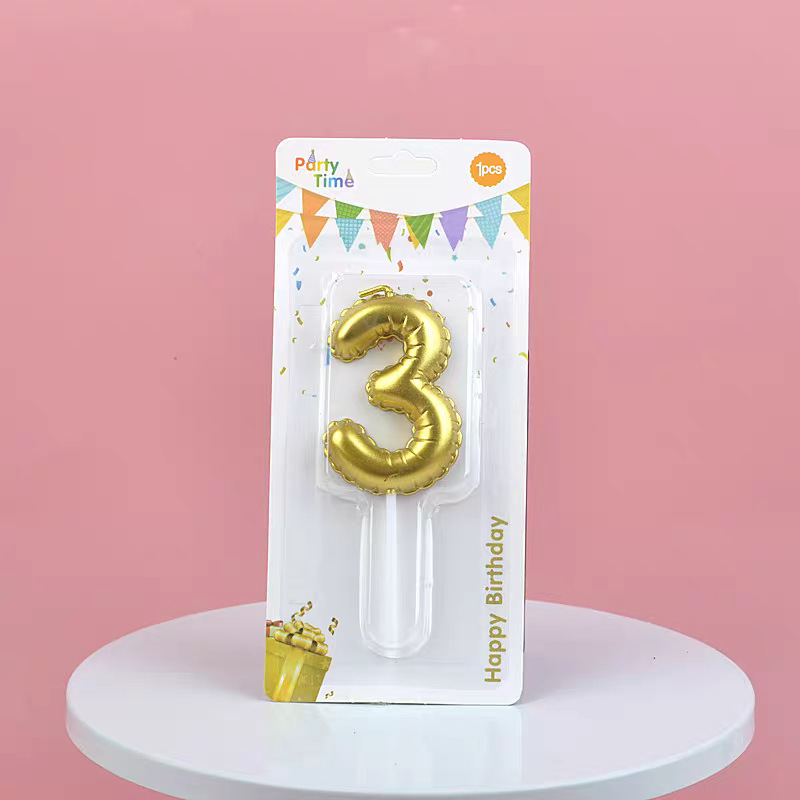 Gold Glitter Number Birthday Candles for Party Decoration