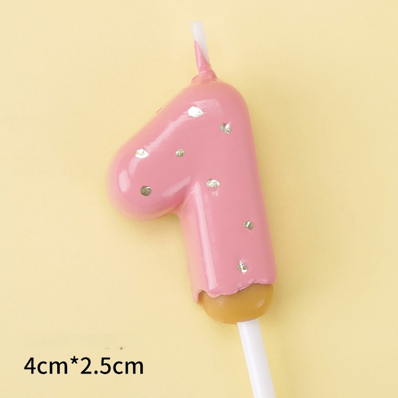 Pink Glitter Number Birthday Candles for Party Decoration