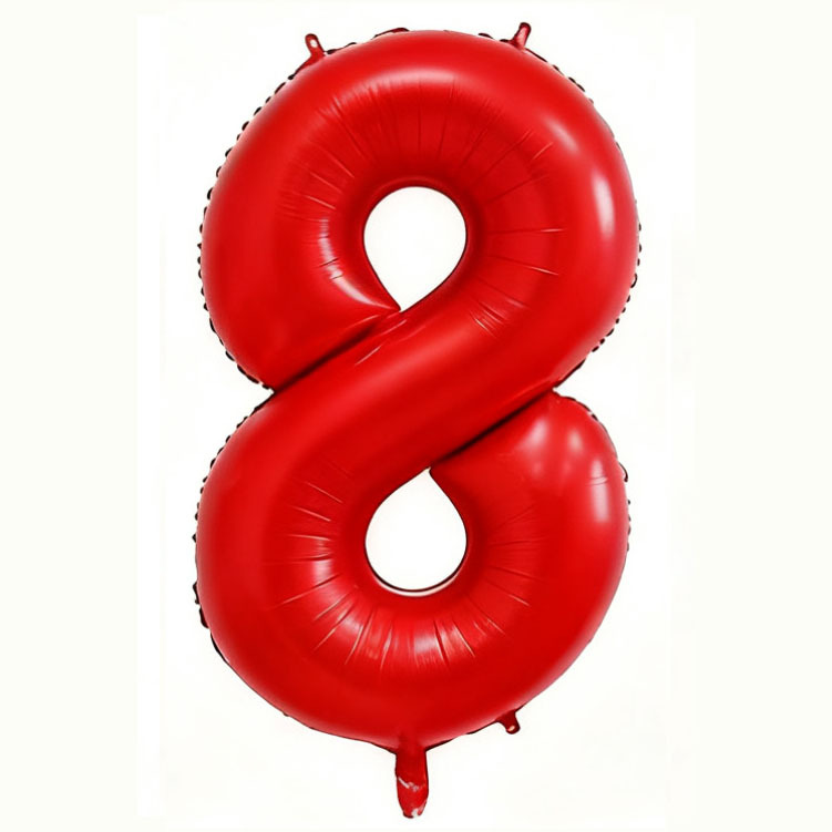 40 inch American Style Red Number 8 Balloon