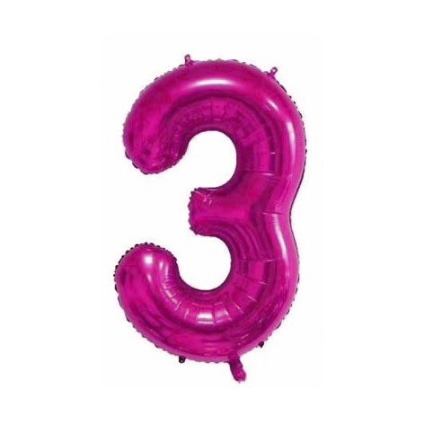 40 inch American Style Hot Pink Number 3 Balloon