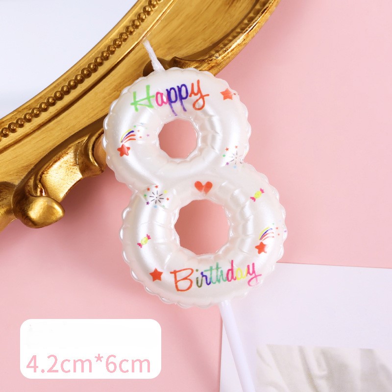 White Glitter Number Birthday Candles for Party Decoration