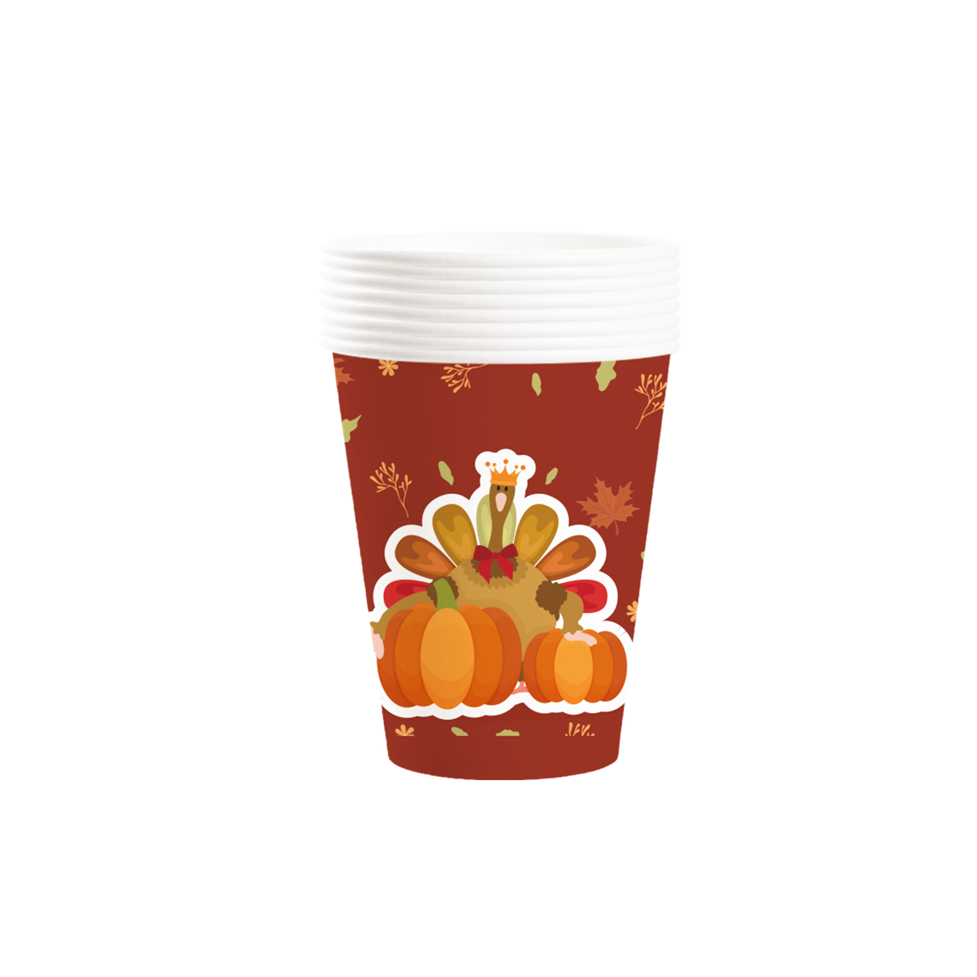 Thanks Giving Theme Turkey Red Orange Paper Cup