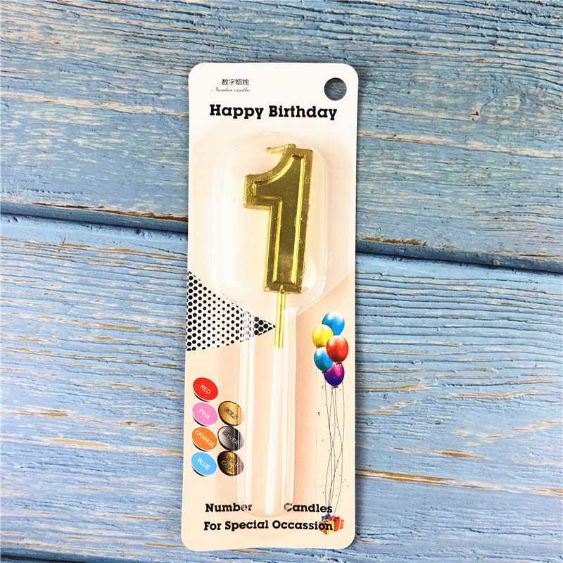 Gold Glitter Number Birthday Candles for Party Decoration
