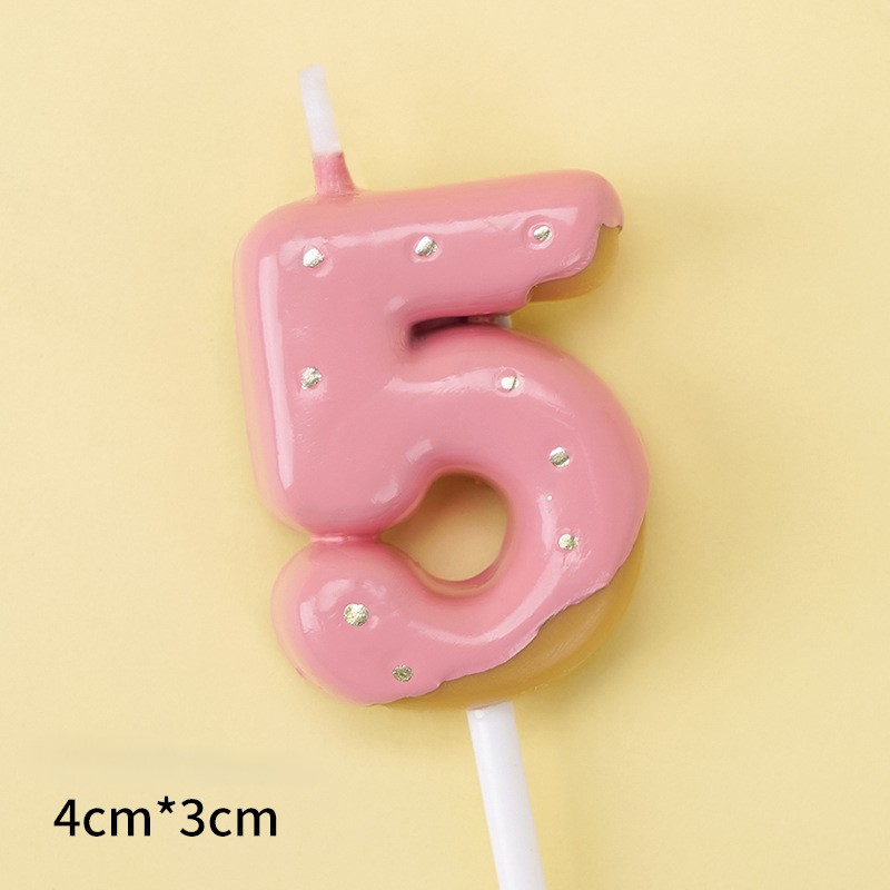 Pink Glitter Number Birthday Candles for Party Decoration