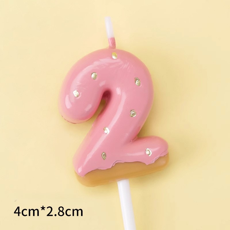 Pink Glitter Number Birthday Candles for Party Decoration