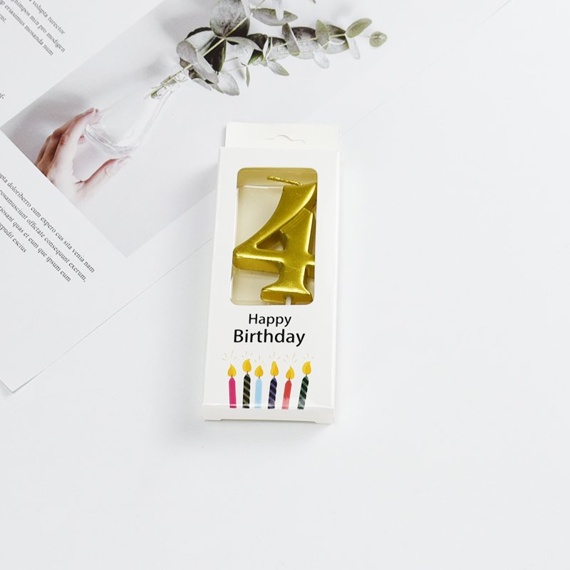 Gold Glitter Number Birthday Candles for Party Decoration