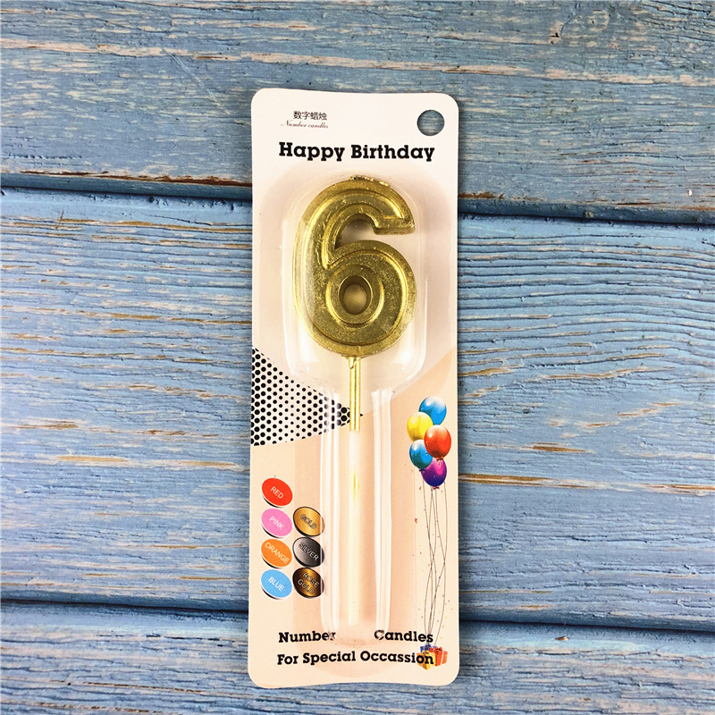 Gold Glitter Number Birthday Candles for Party Decoration