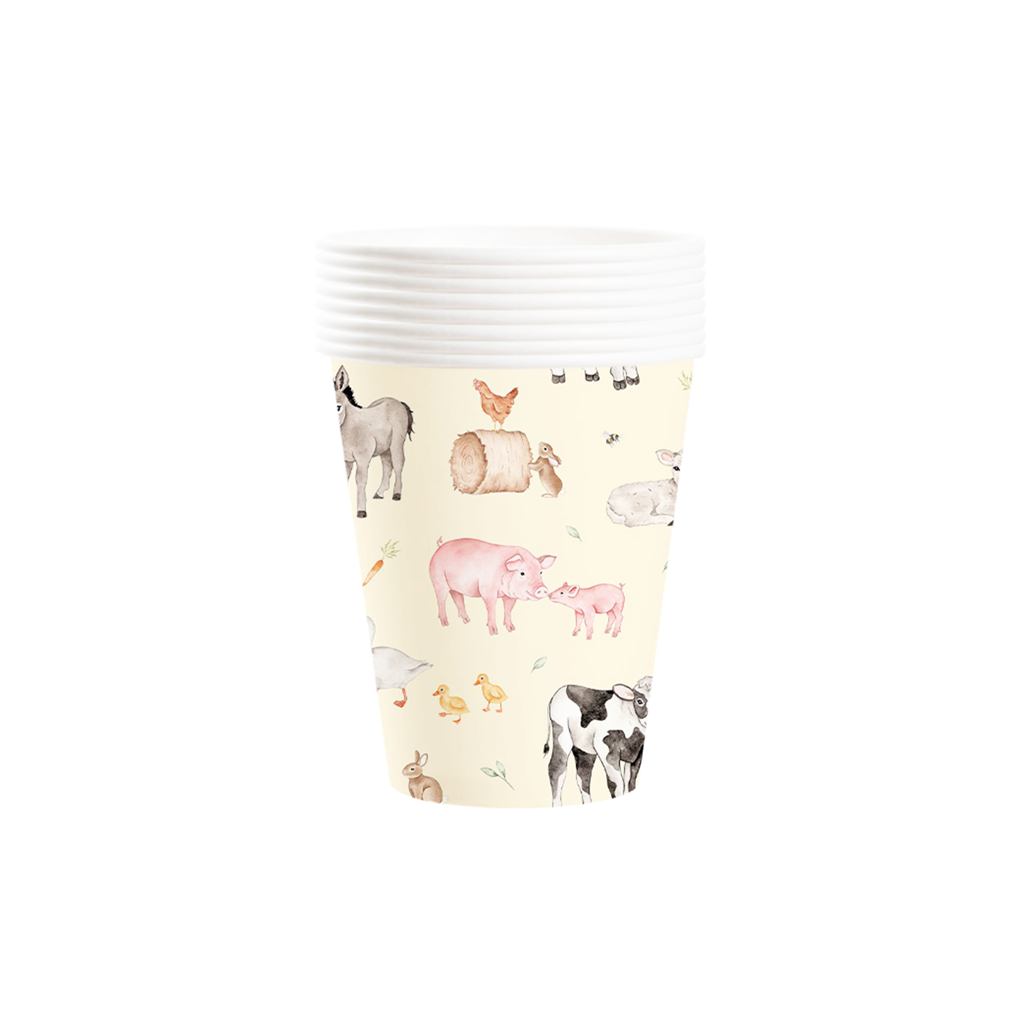 Farm Theme Light Yellow Color Paper Cup