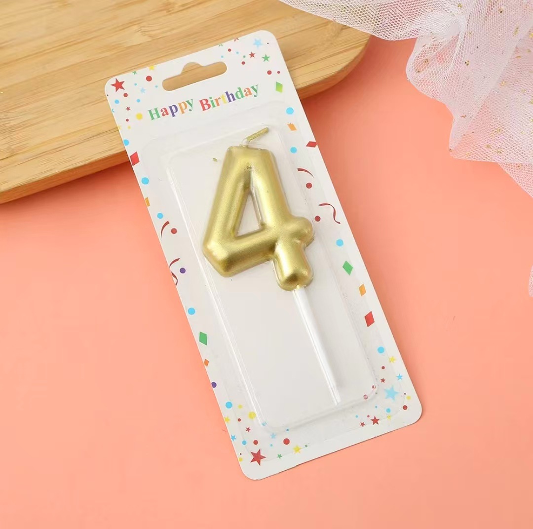 Gold Glitter Number Birthday Candles for Party Decoration