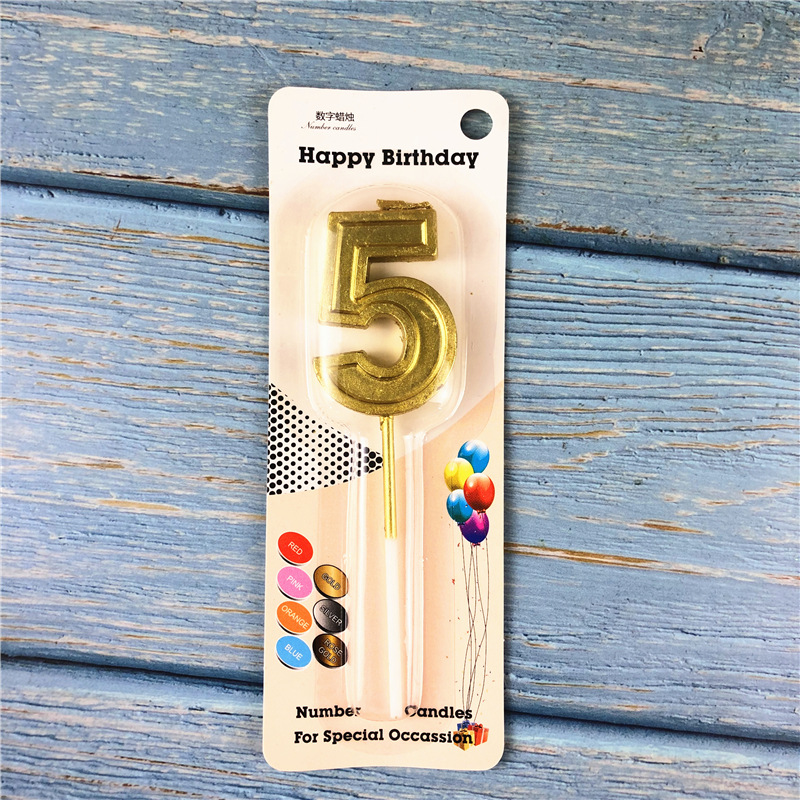 Gold Glitter Number Birthday Candles for Party Decoration