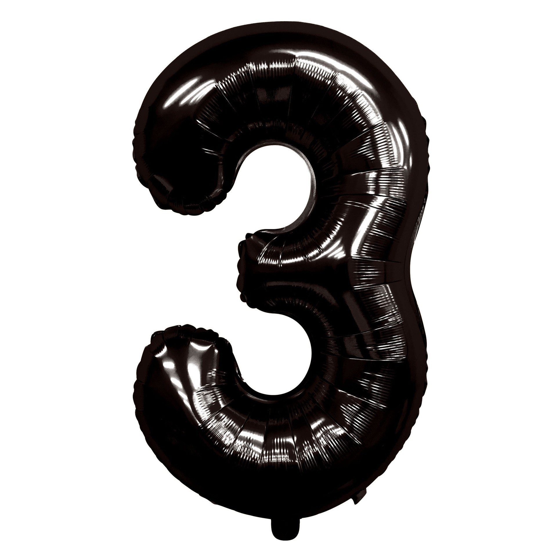 40 inch American Style Black Number 3 Balloon