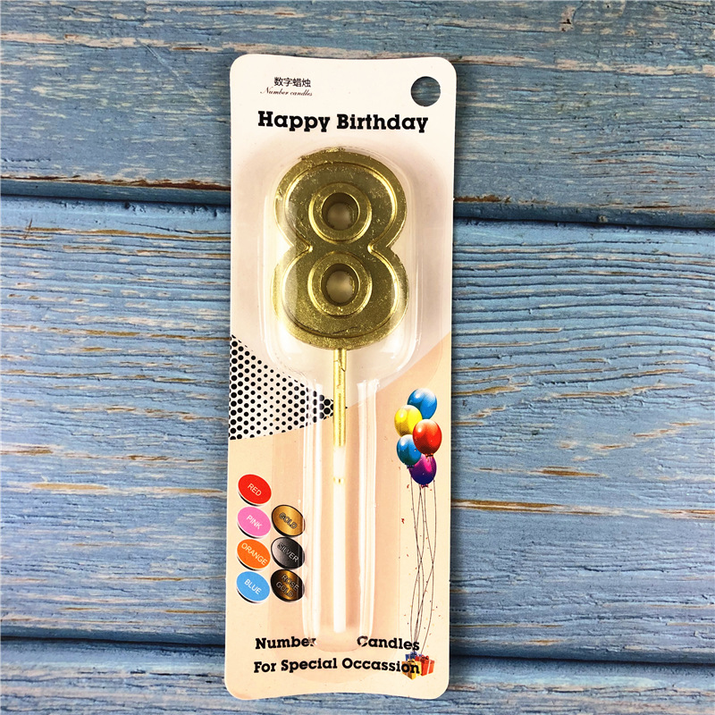 Gold Glitter Number Birthday Candles for Party Decoration