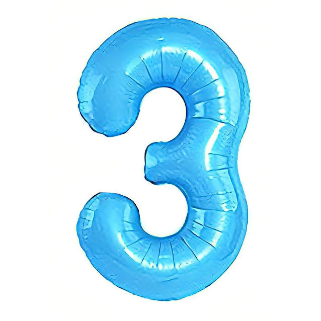 40 inch American Style Candy Blue Number 3 Balloon