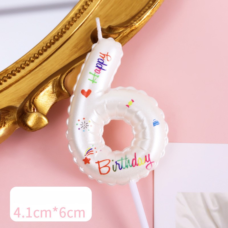 White Glitter Number Birthday Candles for Party Decoration