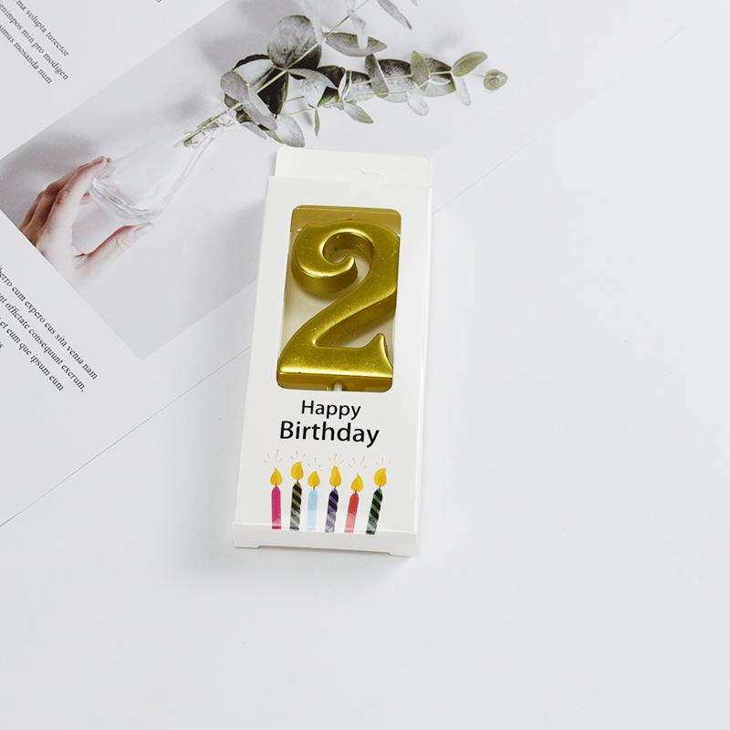 Gold Glitter Number Birthday Candles for Party Decoration