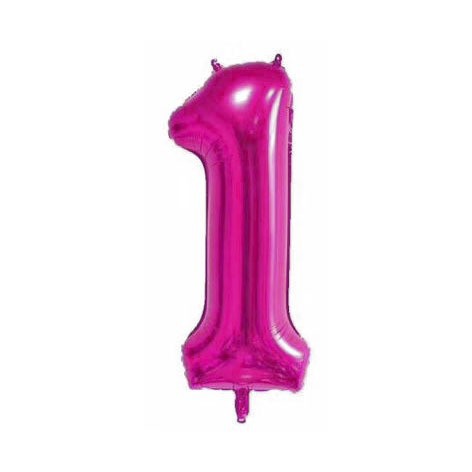 40 inch American Style Hot Pink Number 1 Balloon