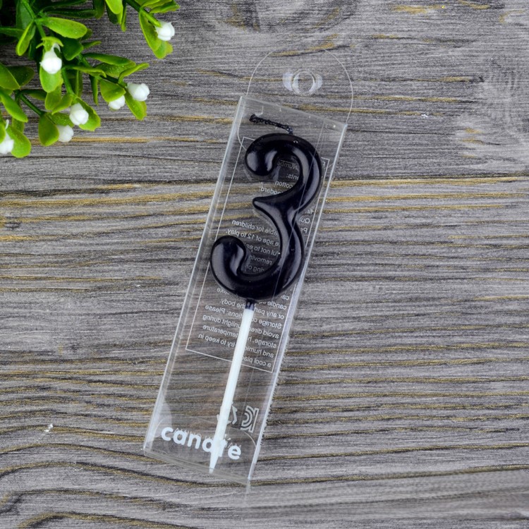 Black Number Birthday Candles for Party Decoration