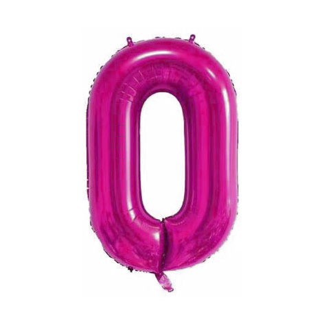 40 inch American Style Hot Pink Number 0 Balloon