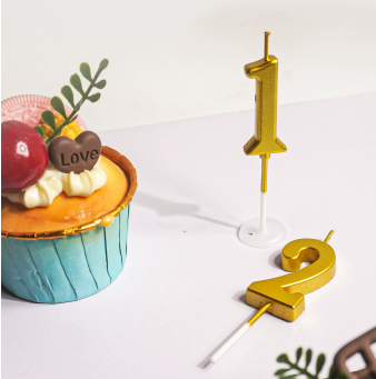 Gold Glitter Number Birthday Candles for Party Decoration