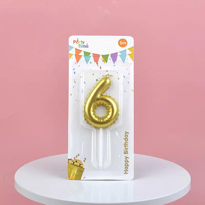 Gold Glitter Number Birthday Candles for Party Decoration