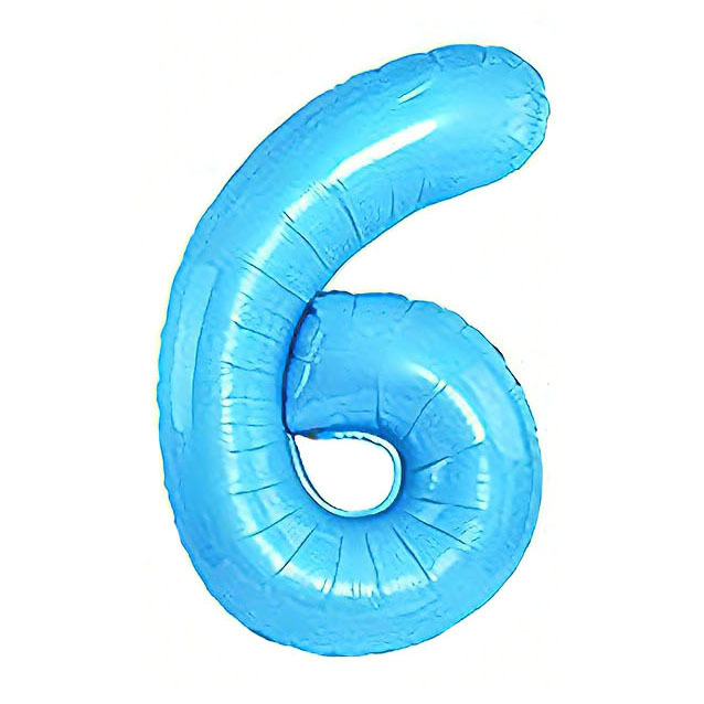 40 inch American Style Candy Blue Number 6 Balloon