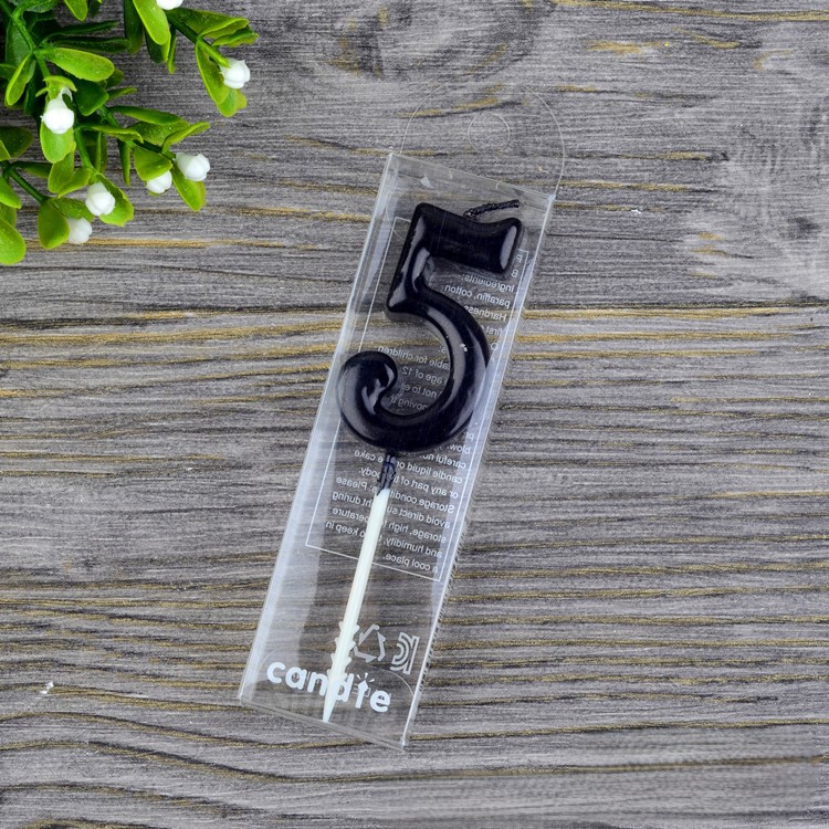 Black Number Birthday Candles for Party Decoration